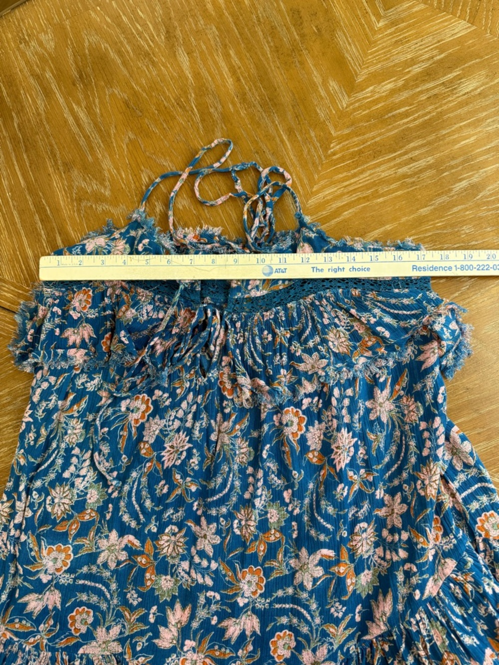 Free People Take Me With You Ruffle Mini Dress in Blue Fruit Punch Combo - Picture 8 of 9